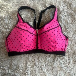 Victoria's Secret Hot Pink and Black Dotted Sports Bra